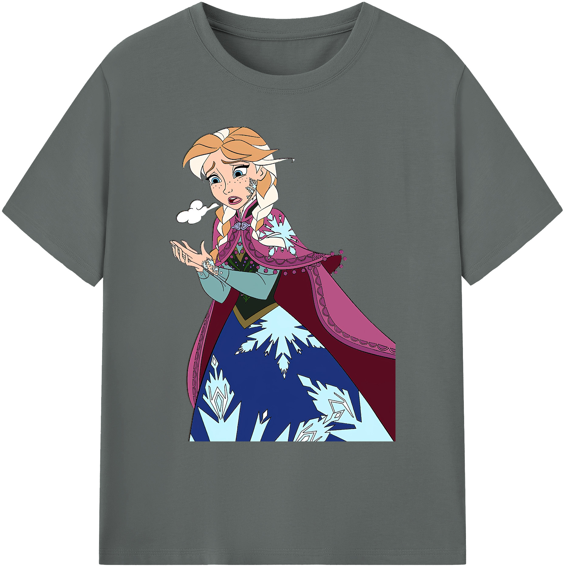 （画像用） アナと雪の女王 アンナ エルサ Frozen Anna Elsa 綿100％ メンズ半袖Tシャツ｜肌触りやわらか＆通気性